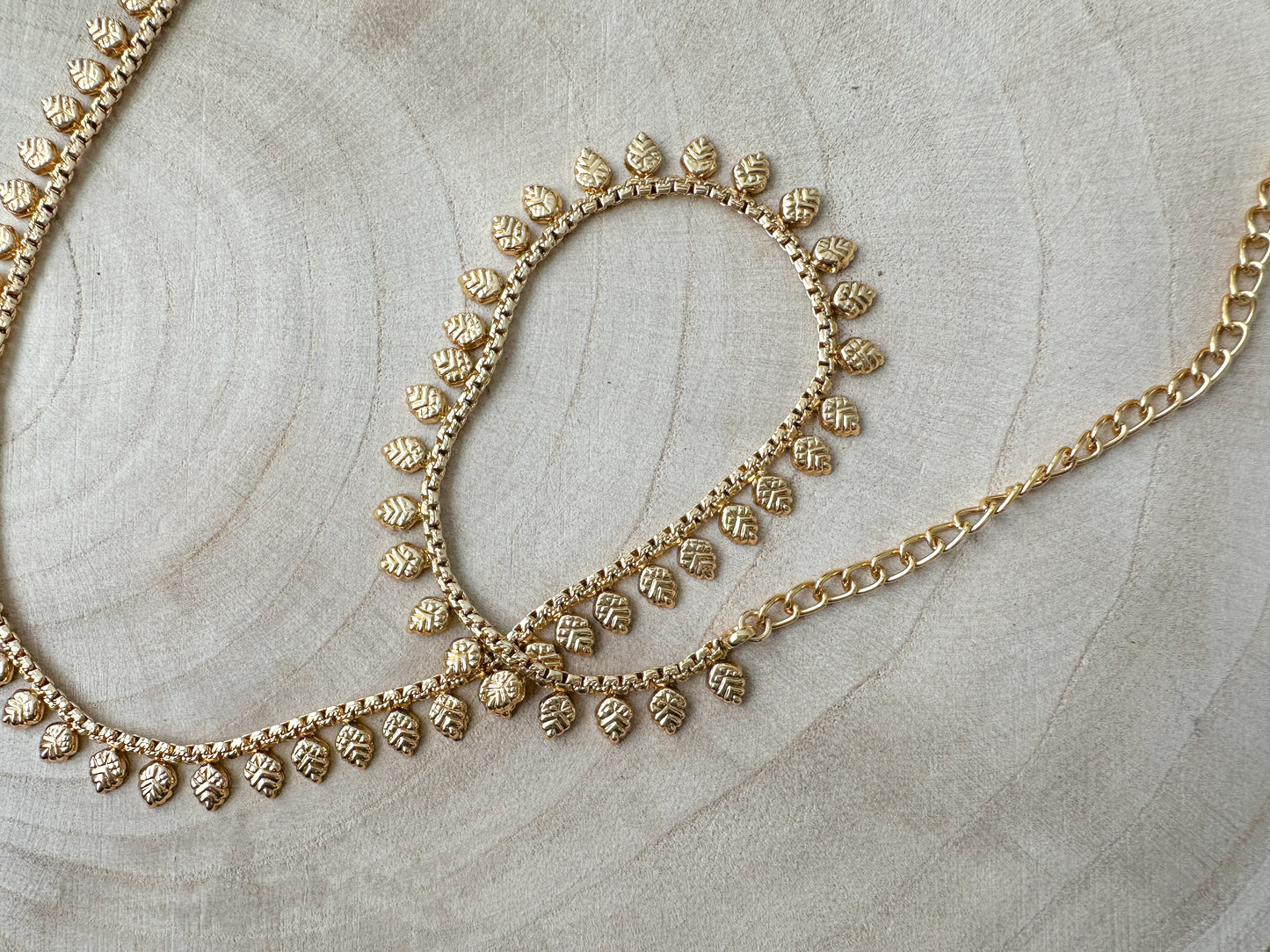 Gold Waist Chain with Leaf motif
