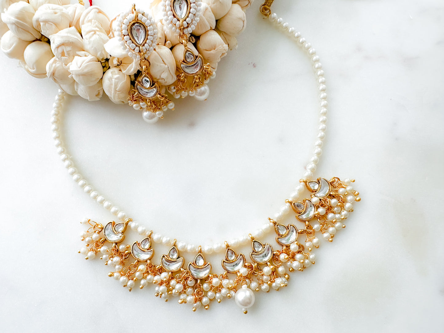 Pearl Kundan Necklace Set
