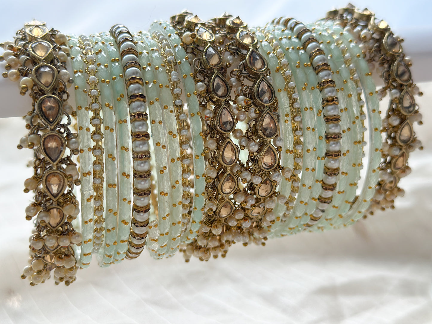 Mint Bridal Bangles Set (Size 2.8)