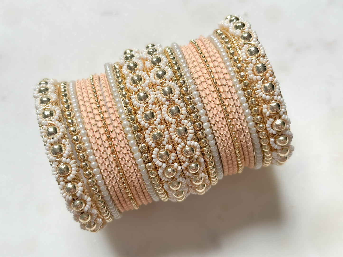 Sayana- Statement Bangles Set for both arms (peach)