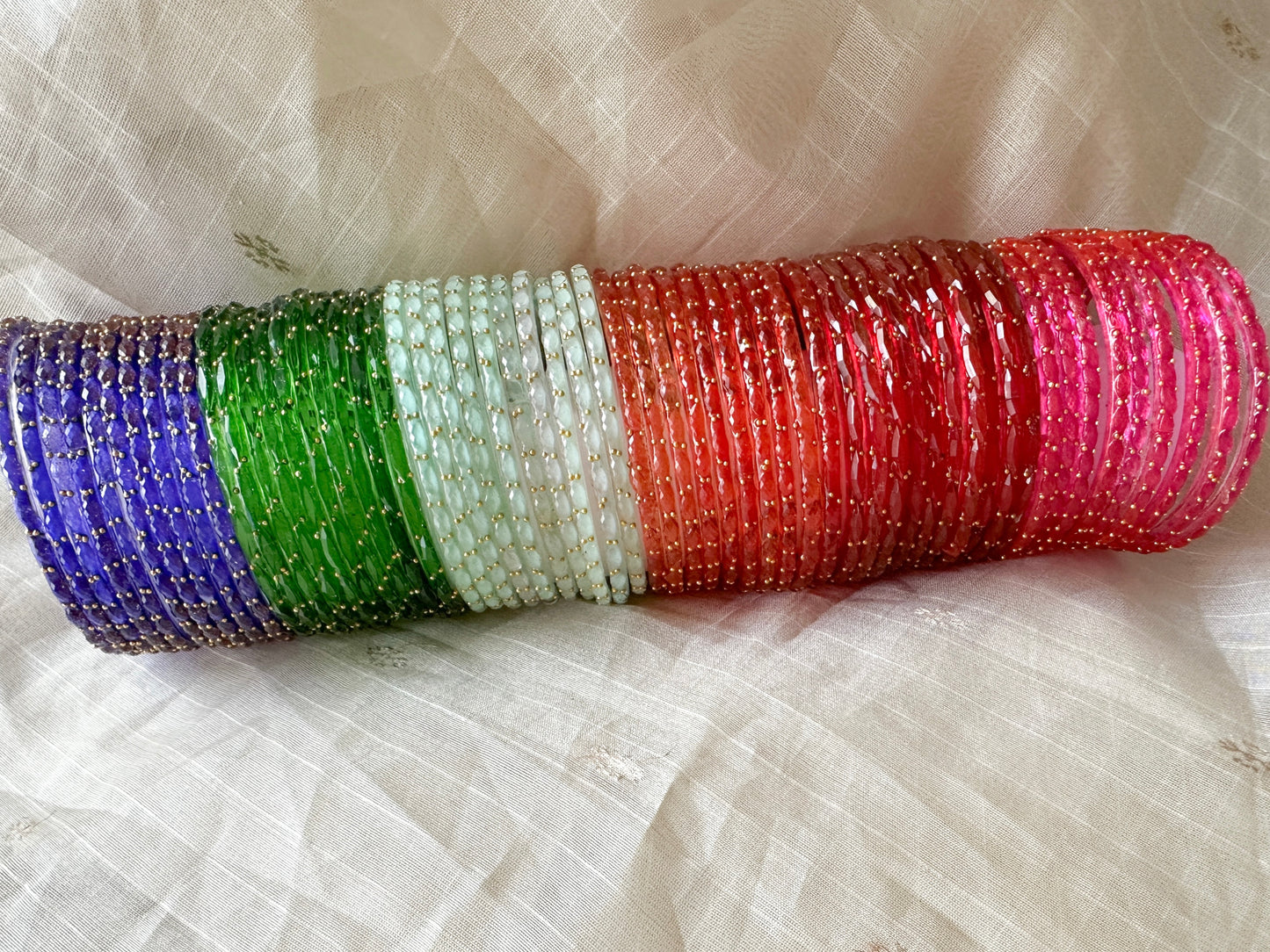 Rain Drop Glass Bangles Set (2.4)