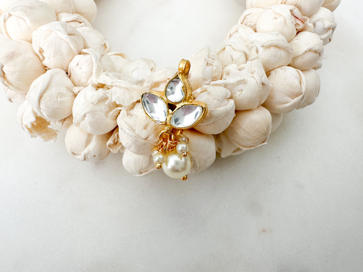 Kundan Nose Clip with Beads