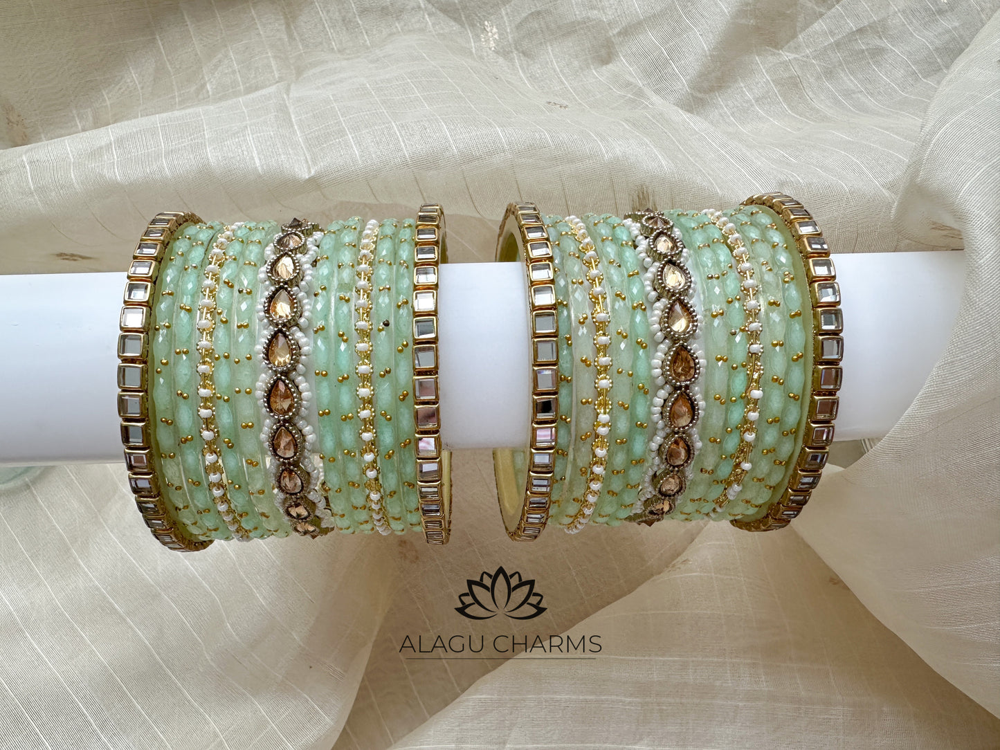 Mint Bridal Bangles Set (Size 2.6)