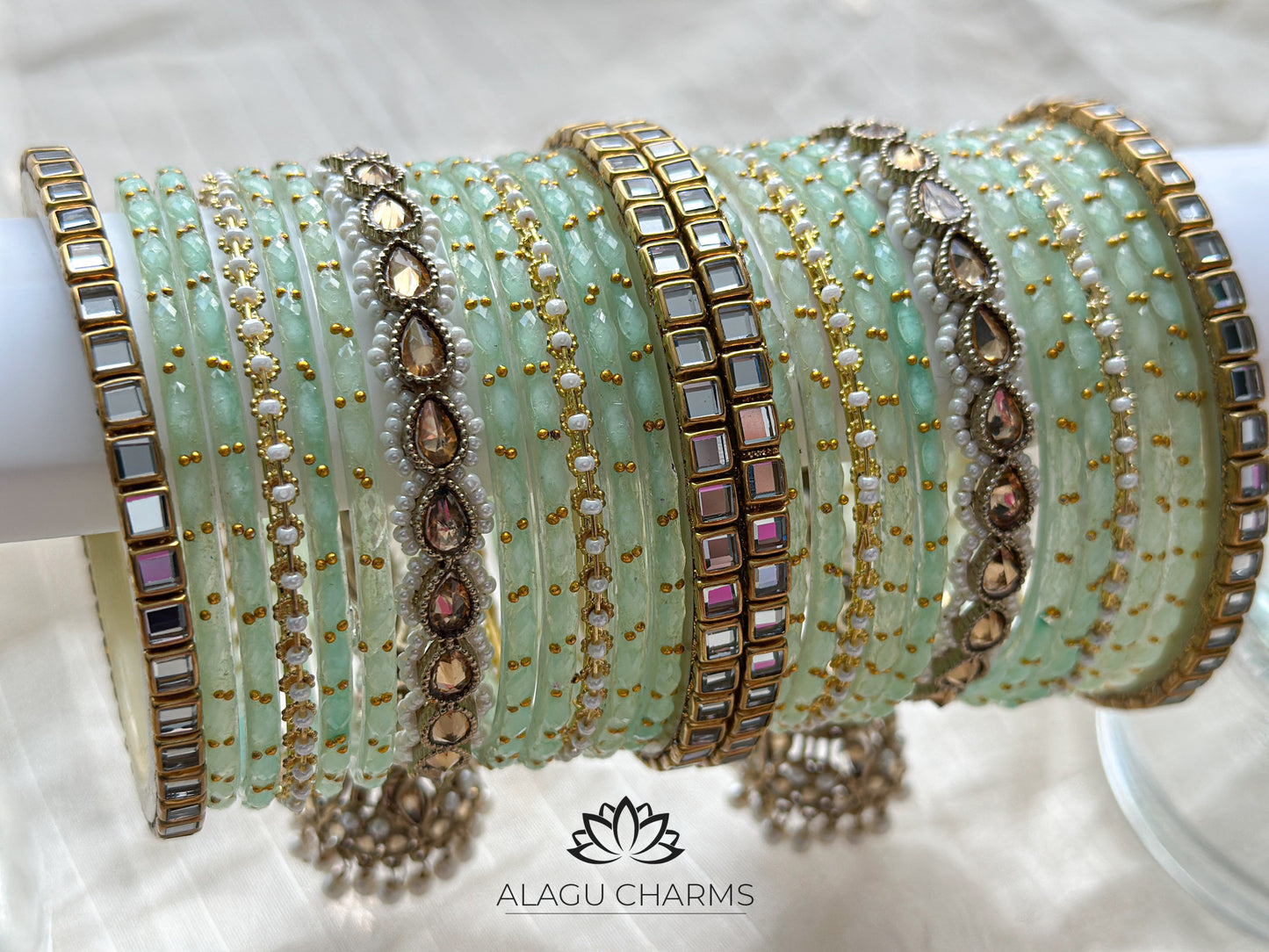 Mint Bridal Bangles Set (Size 2.6)
