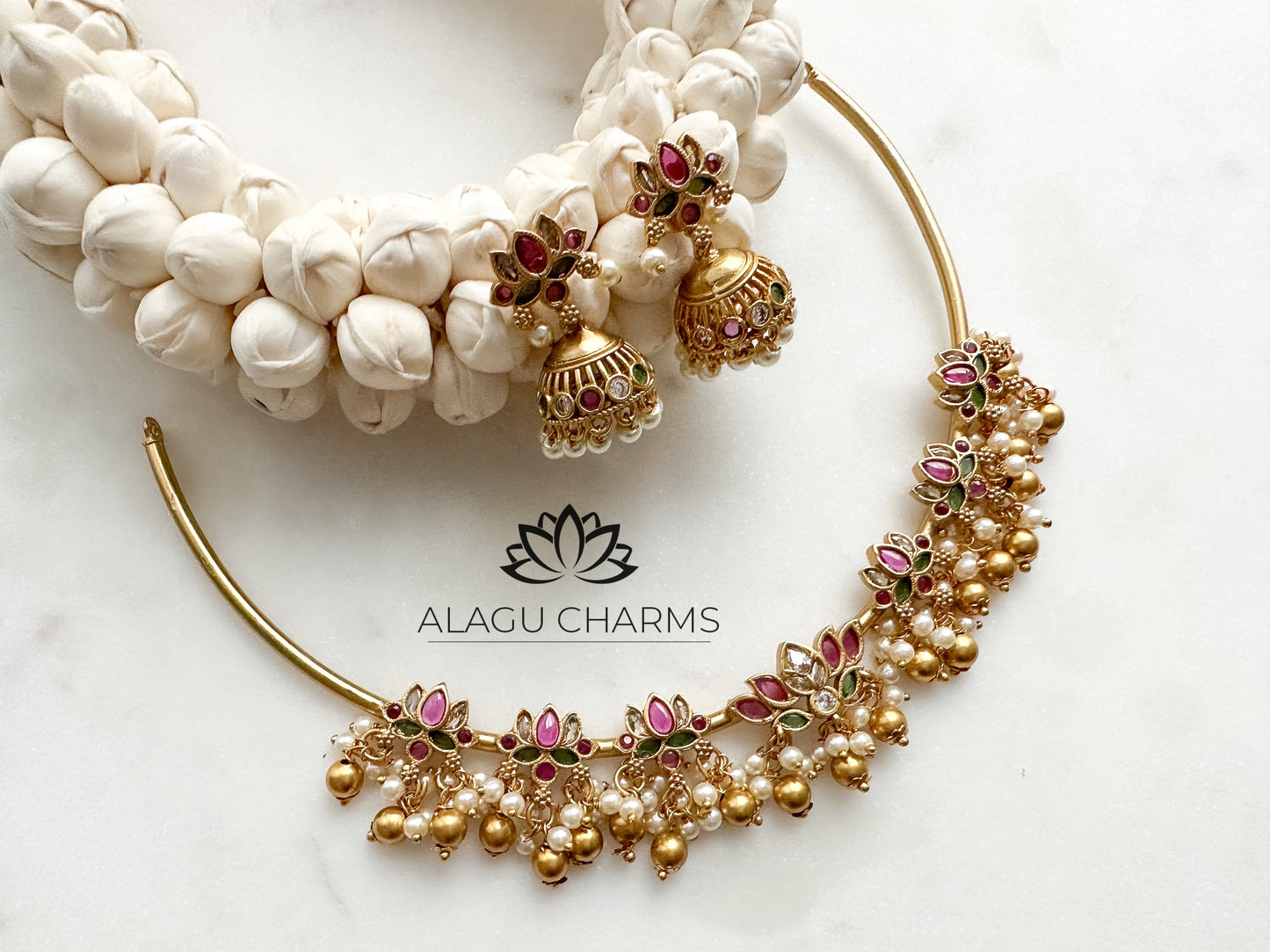 Iniya- Exquisite Premium Lotus Necklace Set