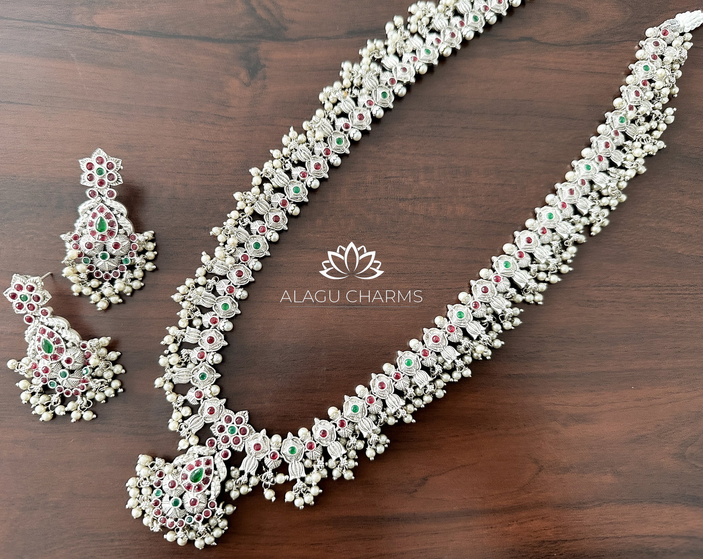Oxidised Silver Guttapusalu Long Chain