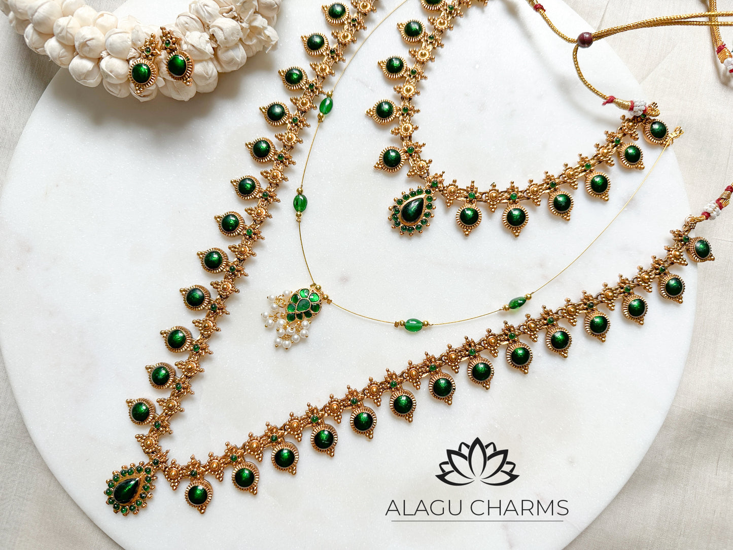 Emerald green semi bridal combo