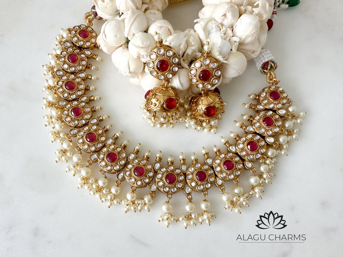Necklace Set with Red stones