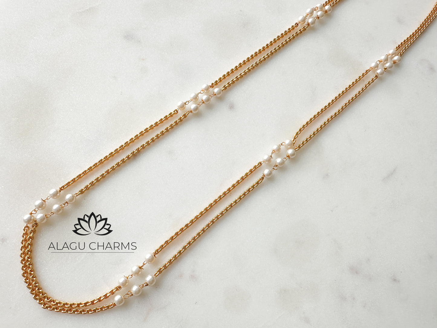 Impon 2 Lined Chain with beads