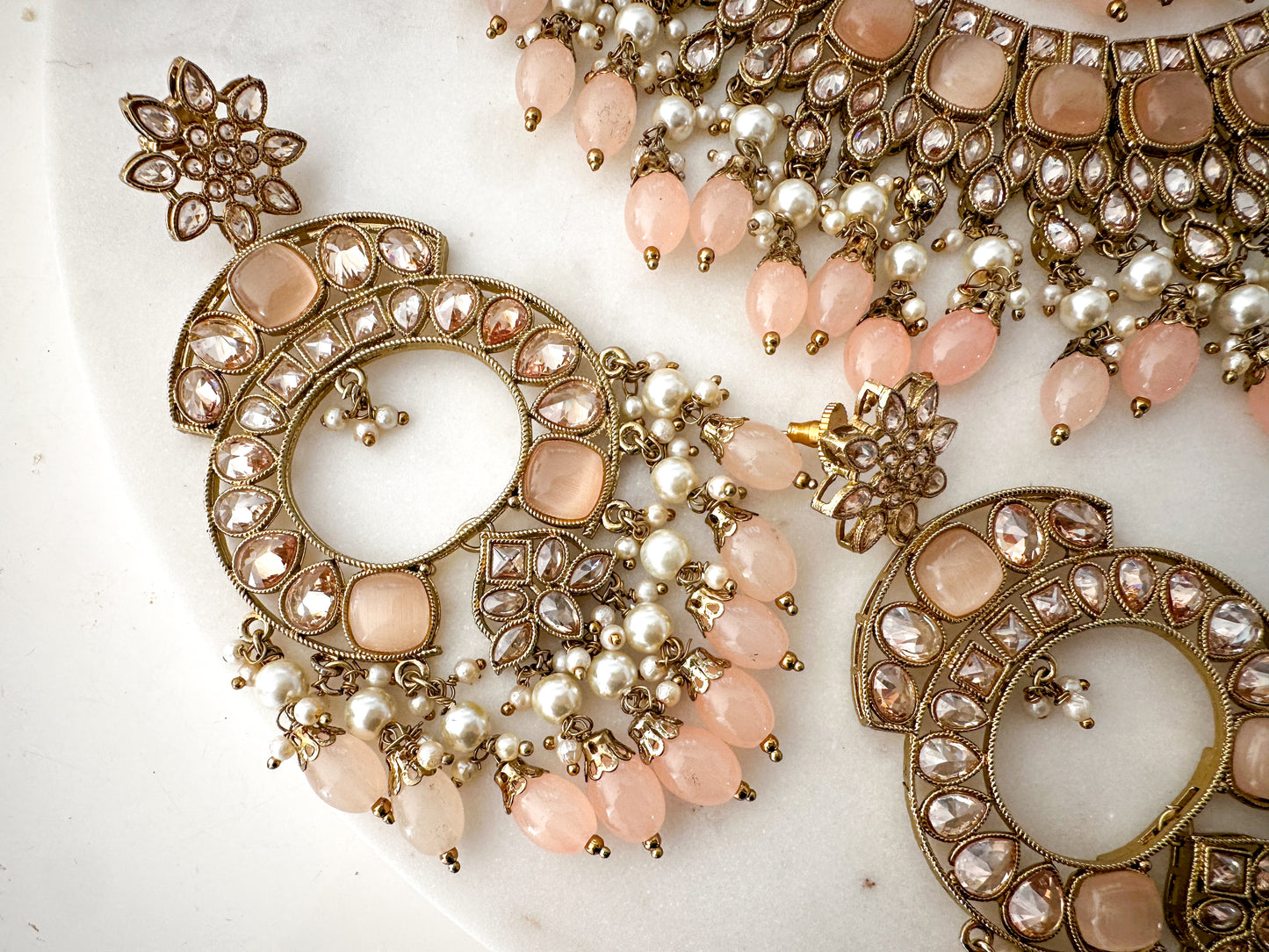 Peach Necklace Set