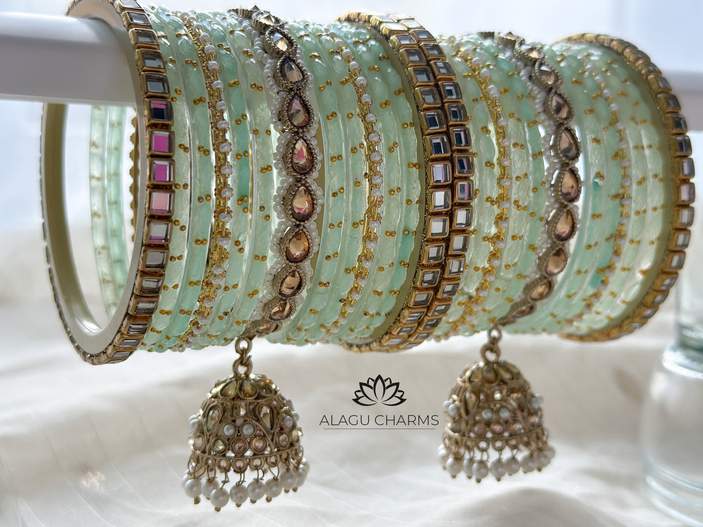 Mint Bridal Bangles Set (Size 2.6)