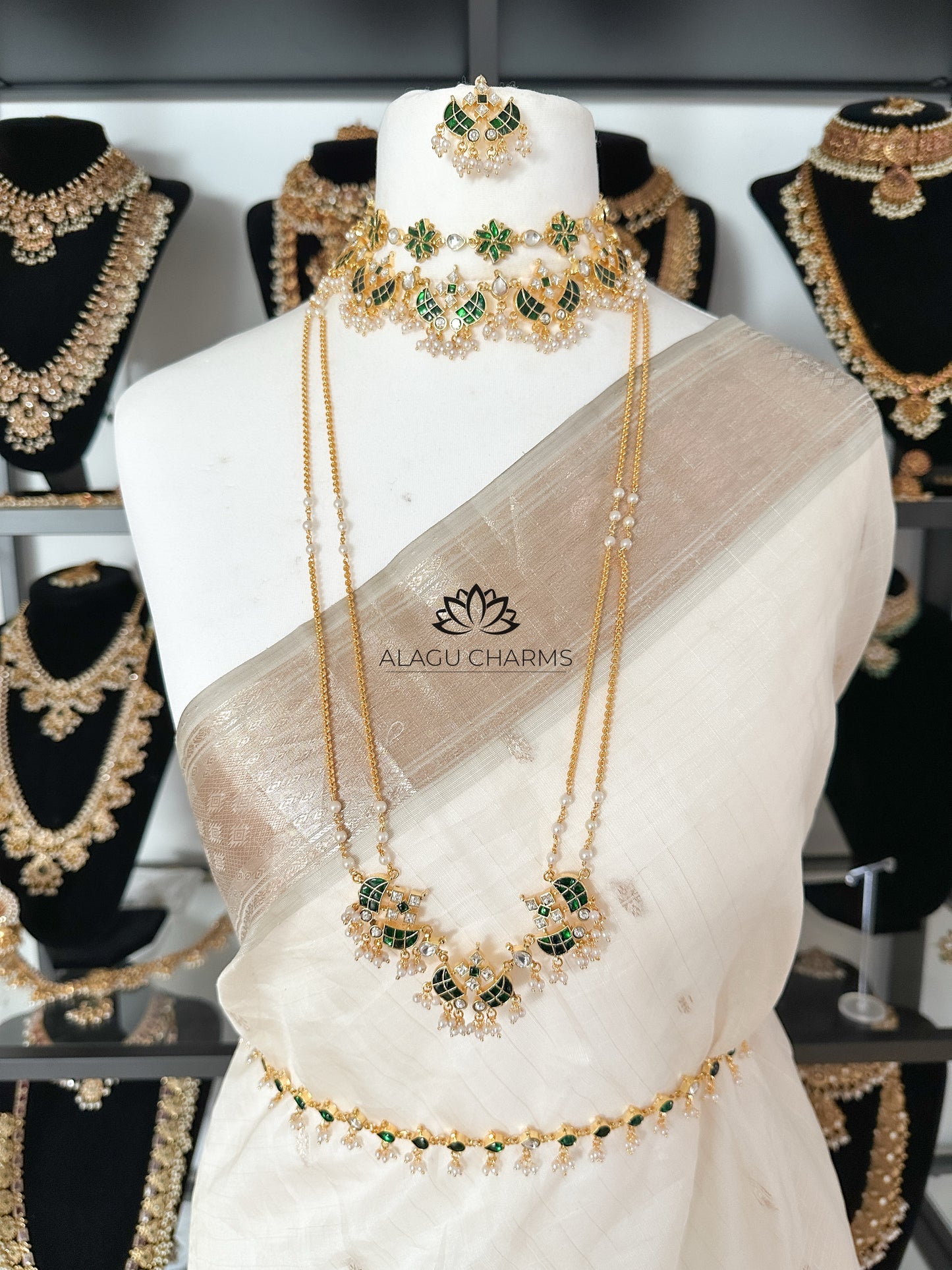 RANI- Vintage Full Bridal Set (Green)