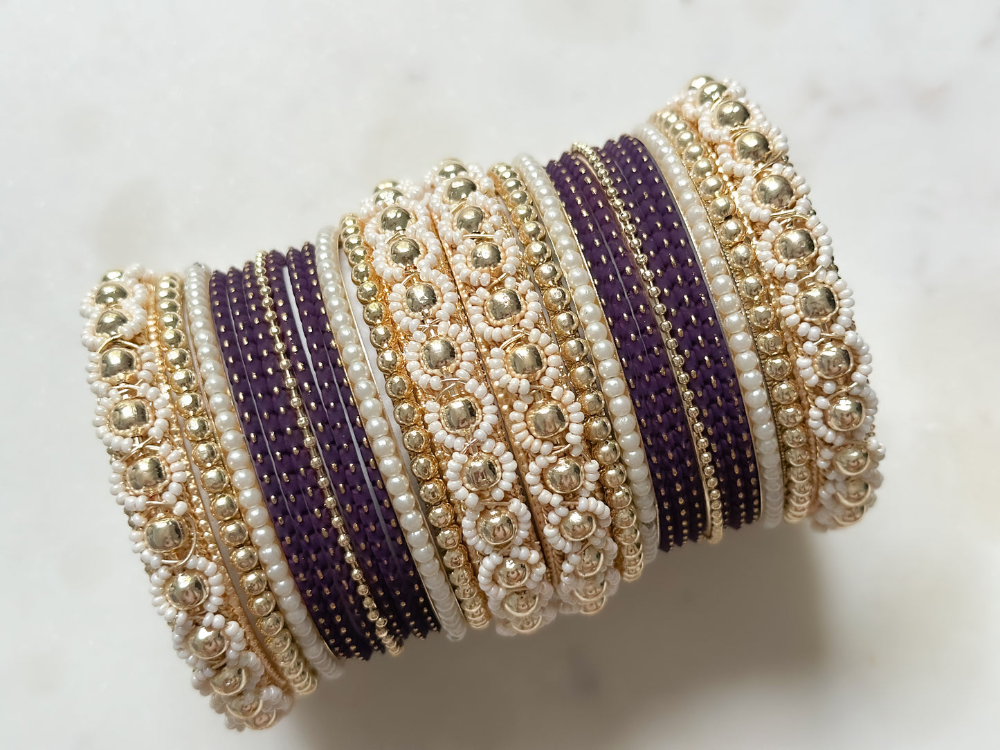 Sayana- Statement Bangles Set for both arms (Purple)