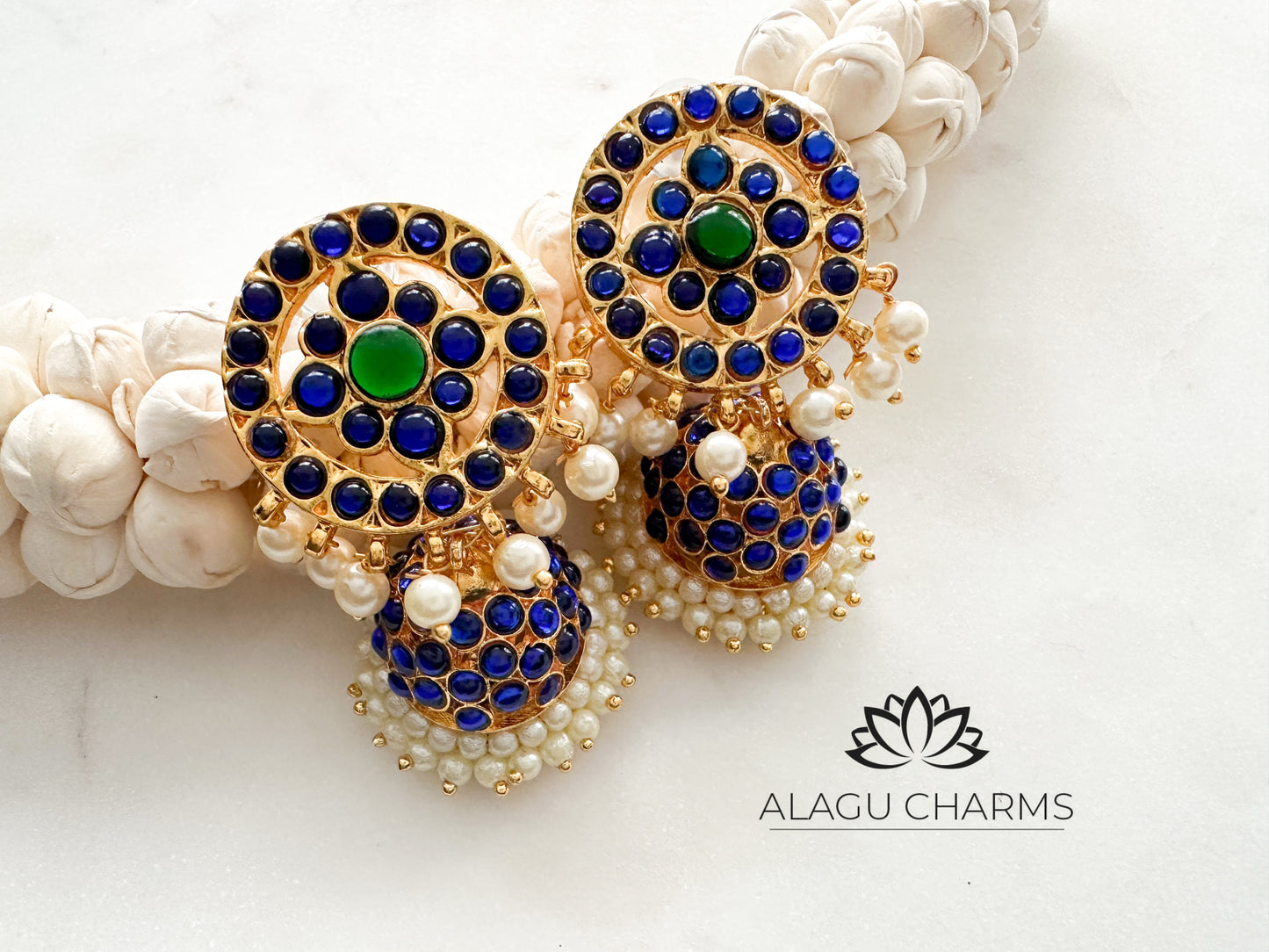Arakku Kemp Jhumka (blue)