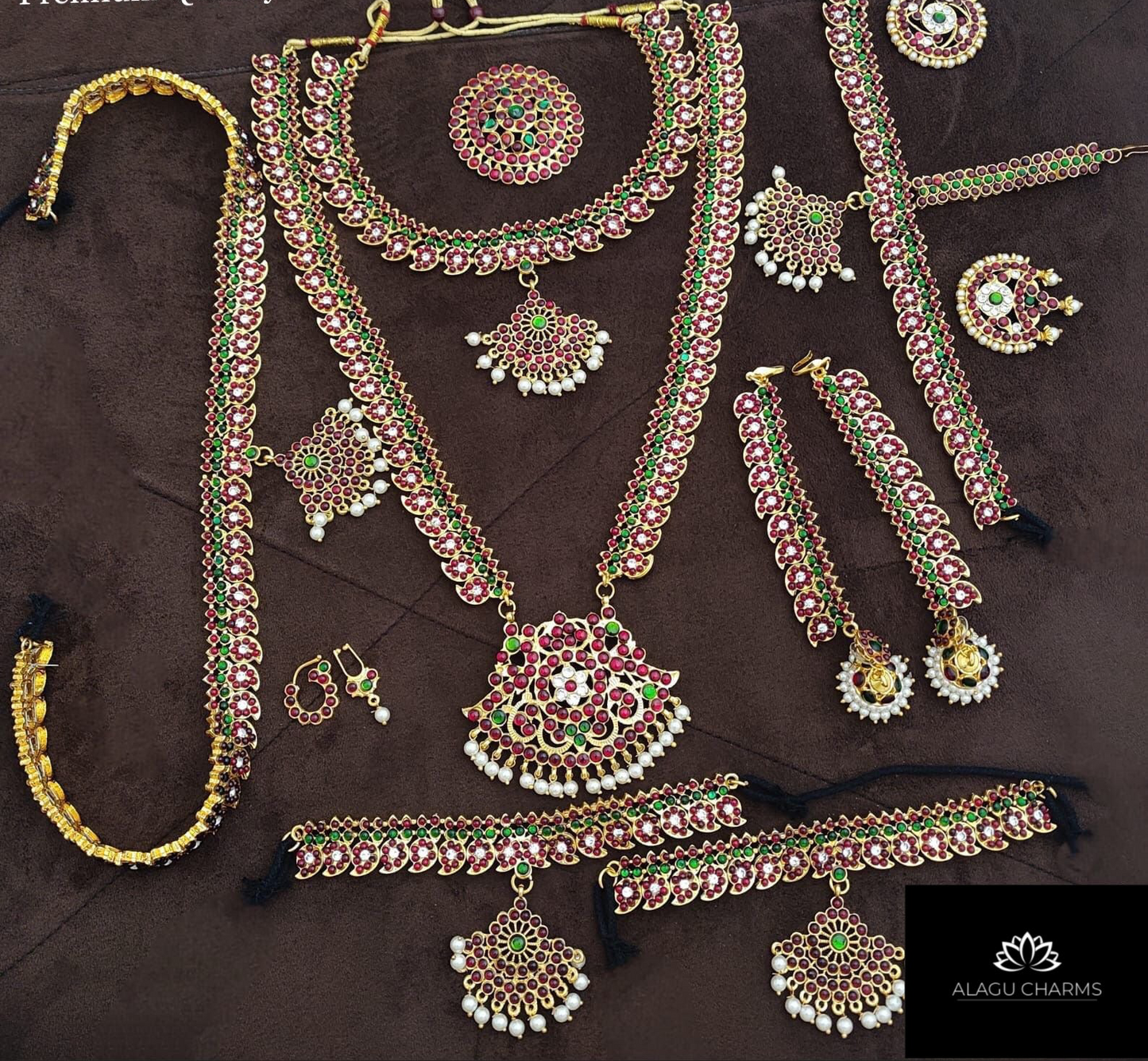Full Bharathanatyam Set with Kemp stones