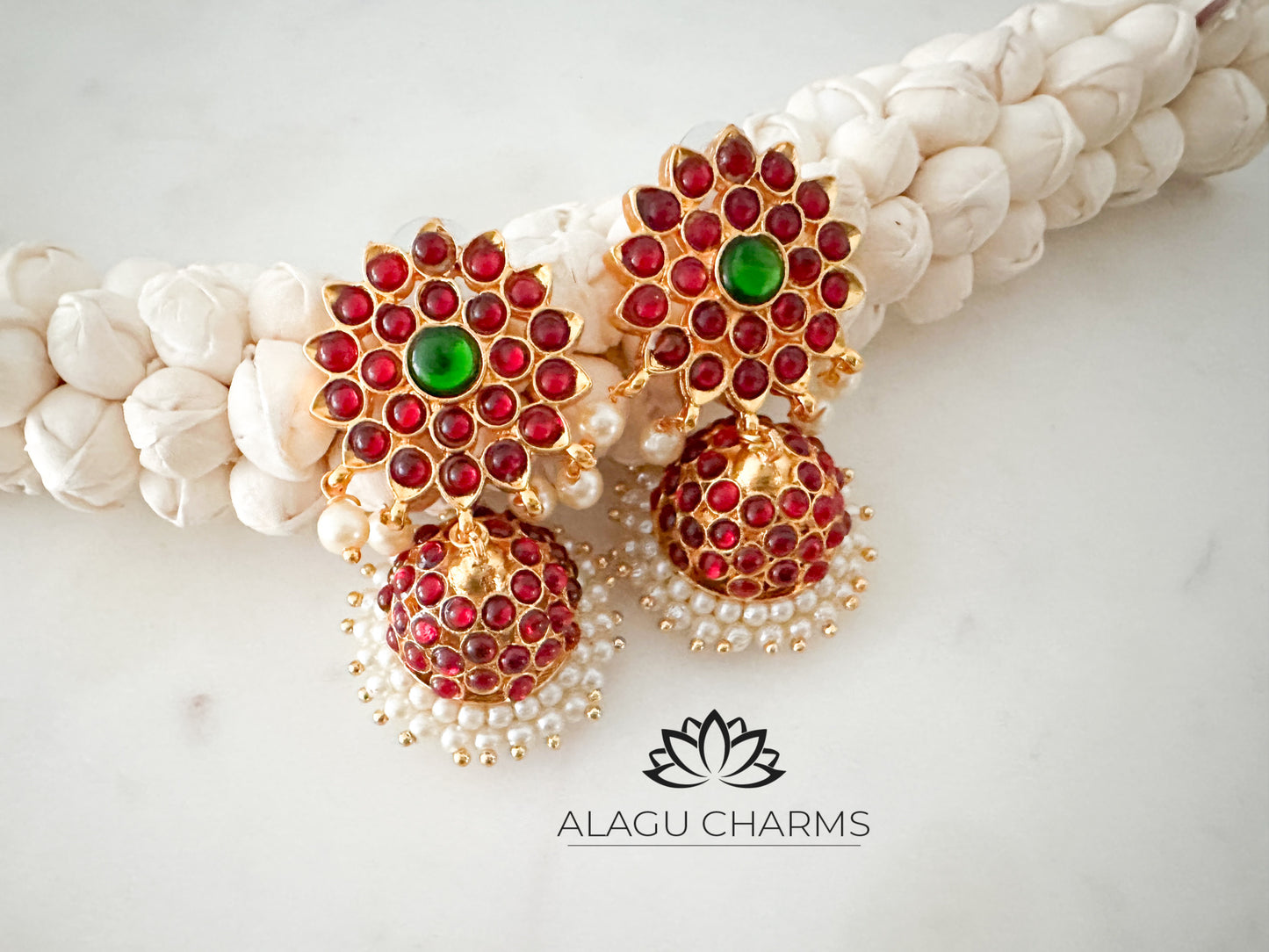 Floral kemp arakku jhumka