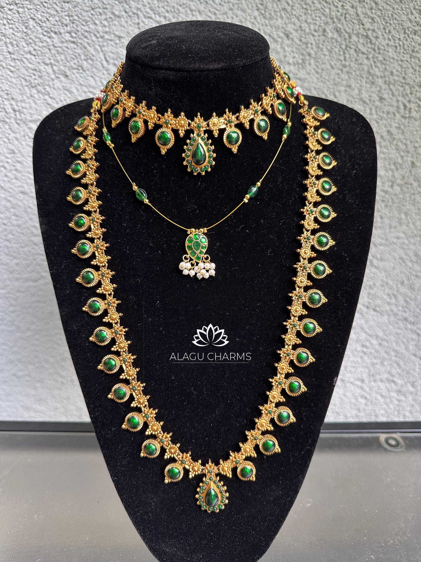 Emerald green semi bridal combo