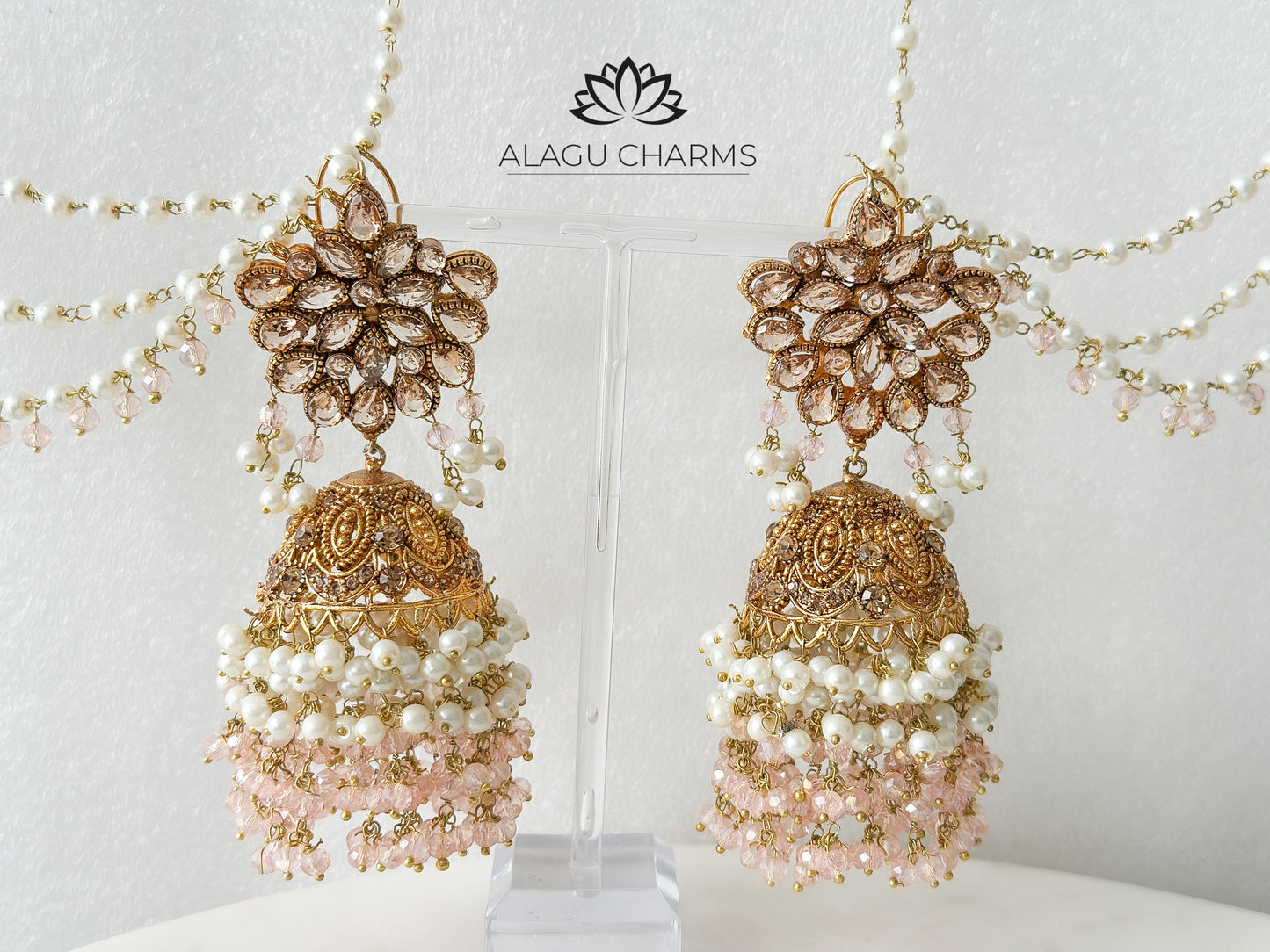 Nivi- Grand Polki Bridal Set with blush crystals