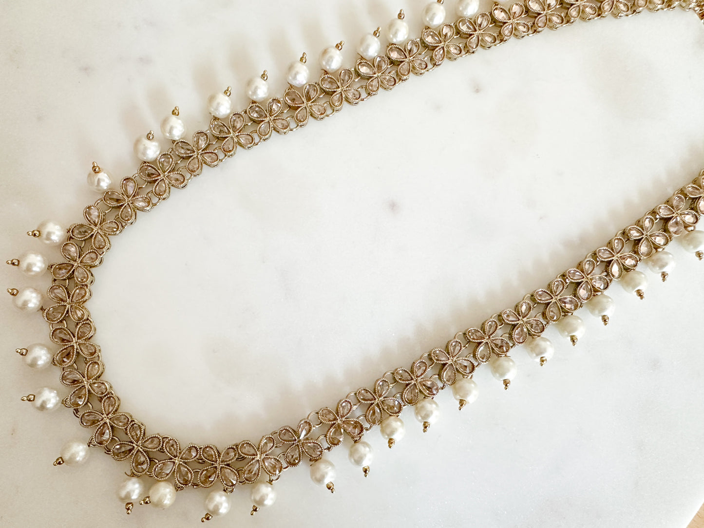 Kiara- Polki 2-in-1 long chain/ waist chain with beads