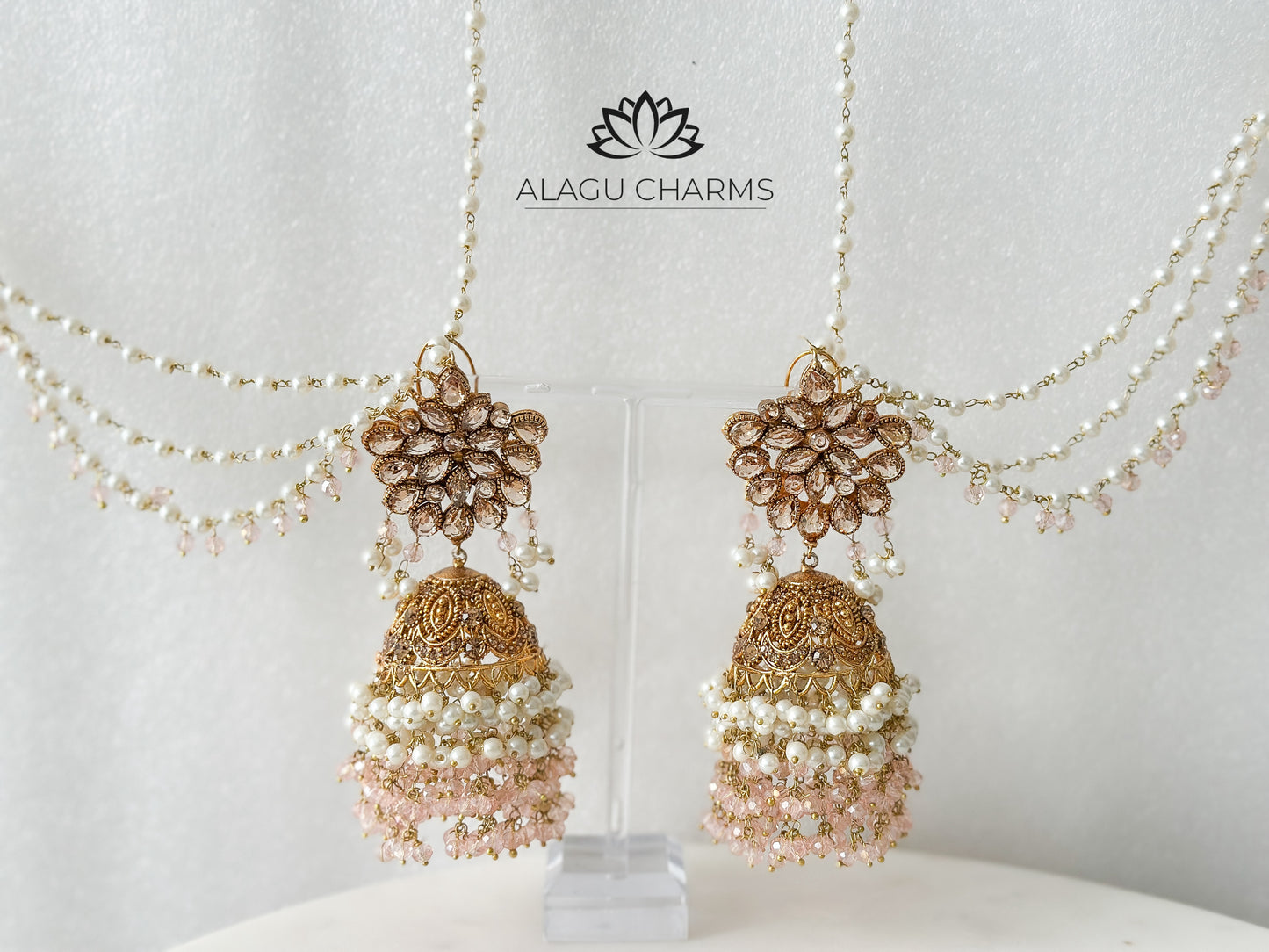 Nivi- Grand Polki Bridal Set with blush crystals
