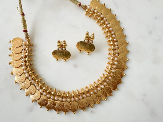 Coin Necklace Set with Goddess motifs