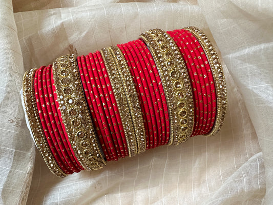 Red bangles with dots