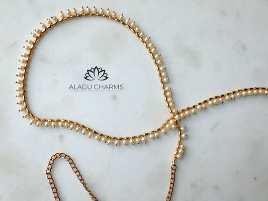Kaja- Gold waist chain with pearls