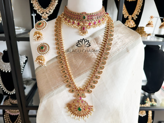 Kundavai - Kemp Bridal Set (Ruby Green)