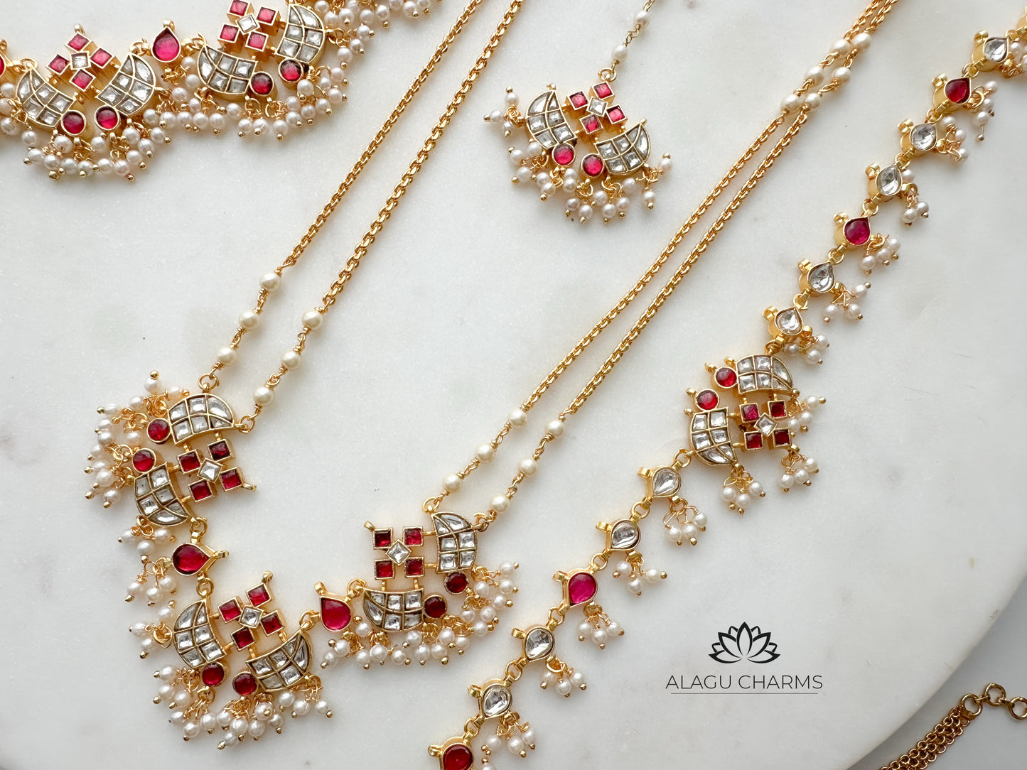 RANI- Vintage Full Bridal Set (Ruby)