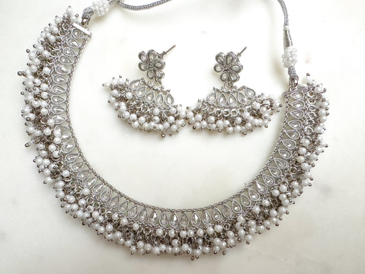 Sujani- Silver Necklace Set
