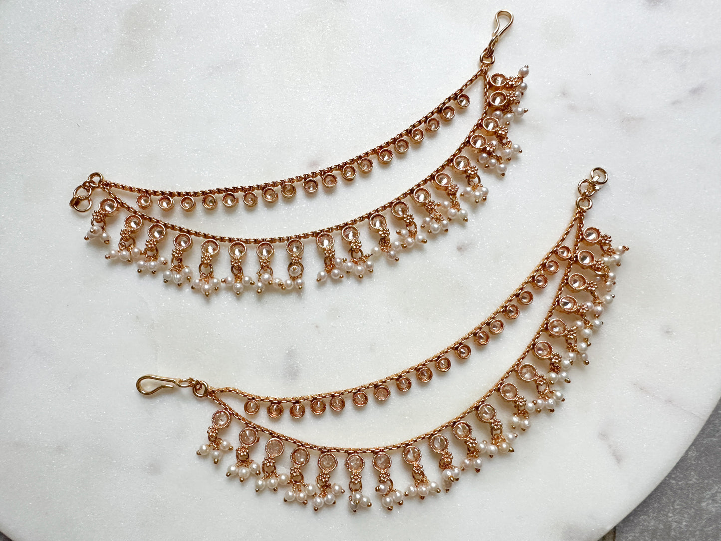 Traditional gold ear chain