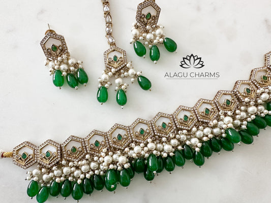 Emerald green Choker Set