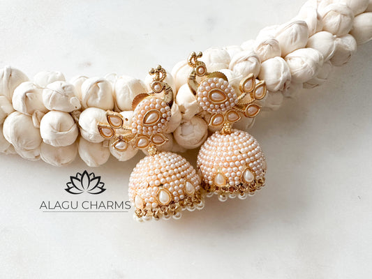 Peacock Jhumka with white pearls