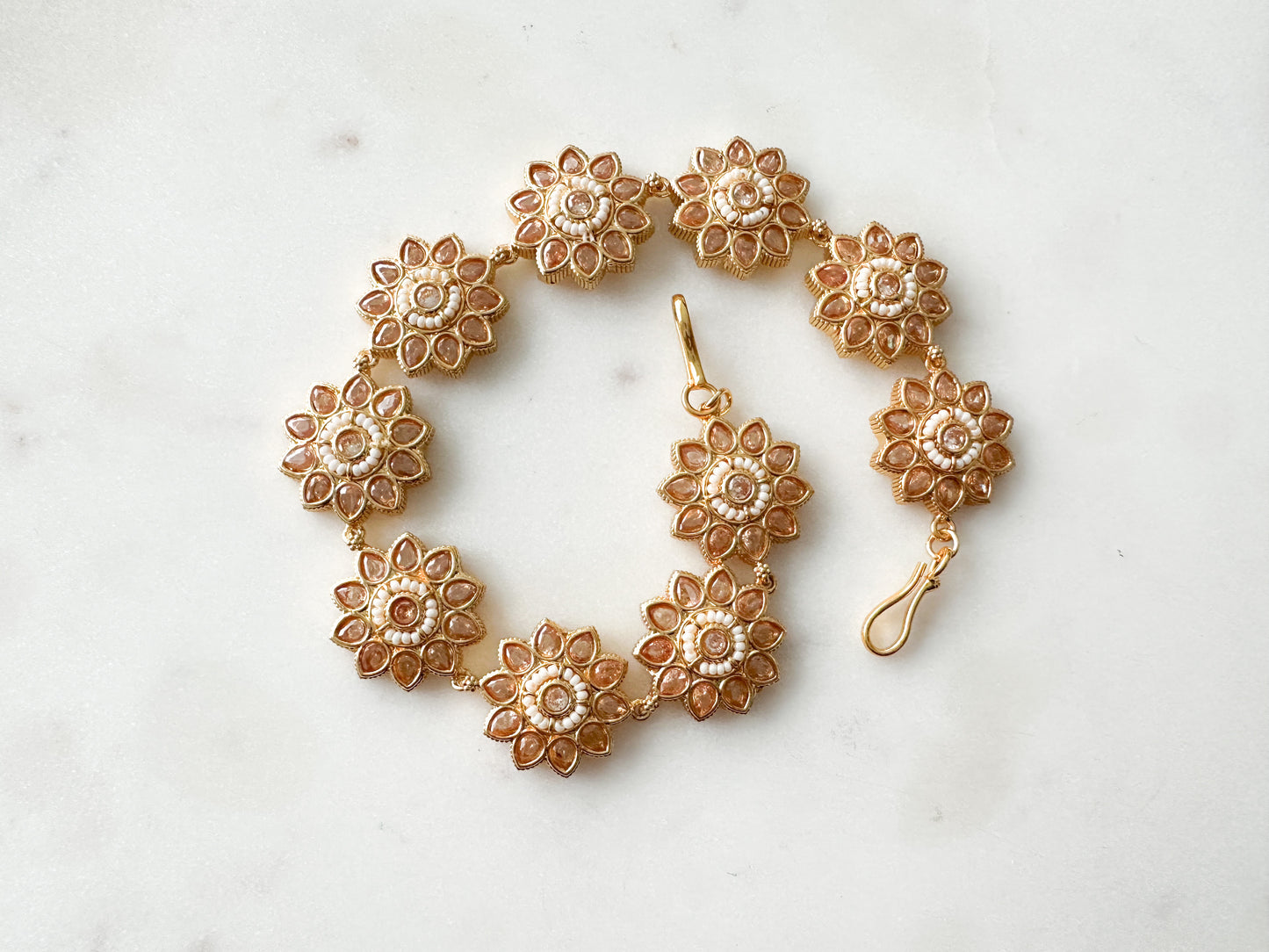 Gold hair accessories/ band with Polki stones