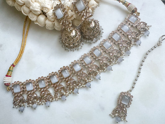Abisha - Grey Choker Set