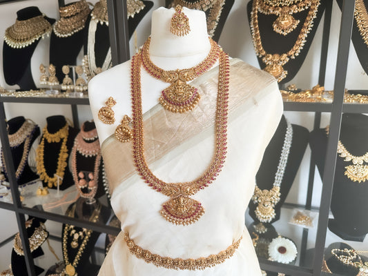 Shakti- Temple full bridal set (Ruby)