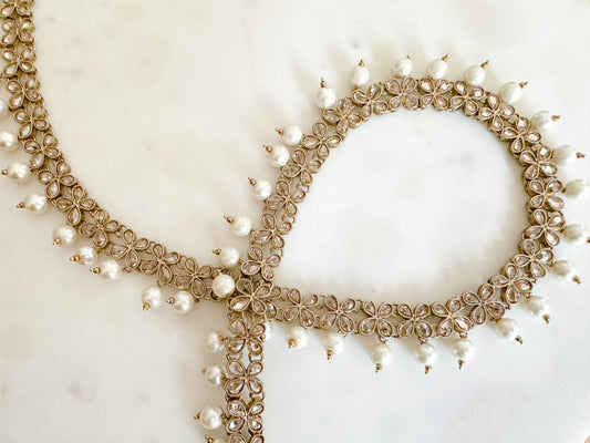 Kiara- Polki 2-in-1 long chain/ waist chain with beads