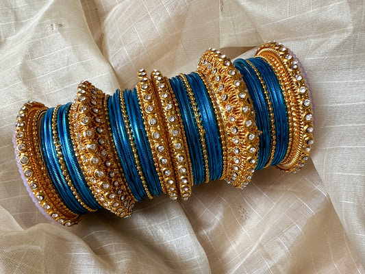 Teal Blue Bangles set