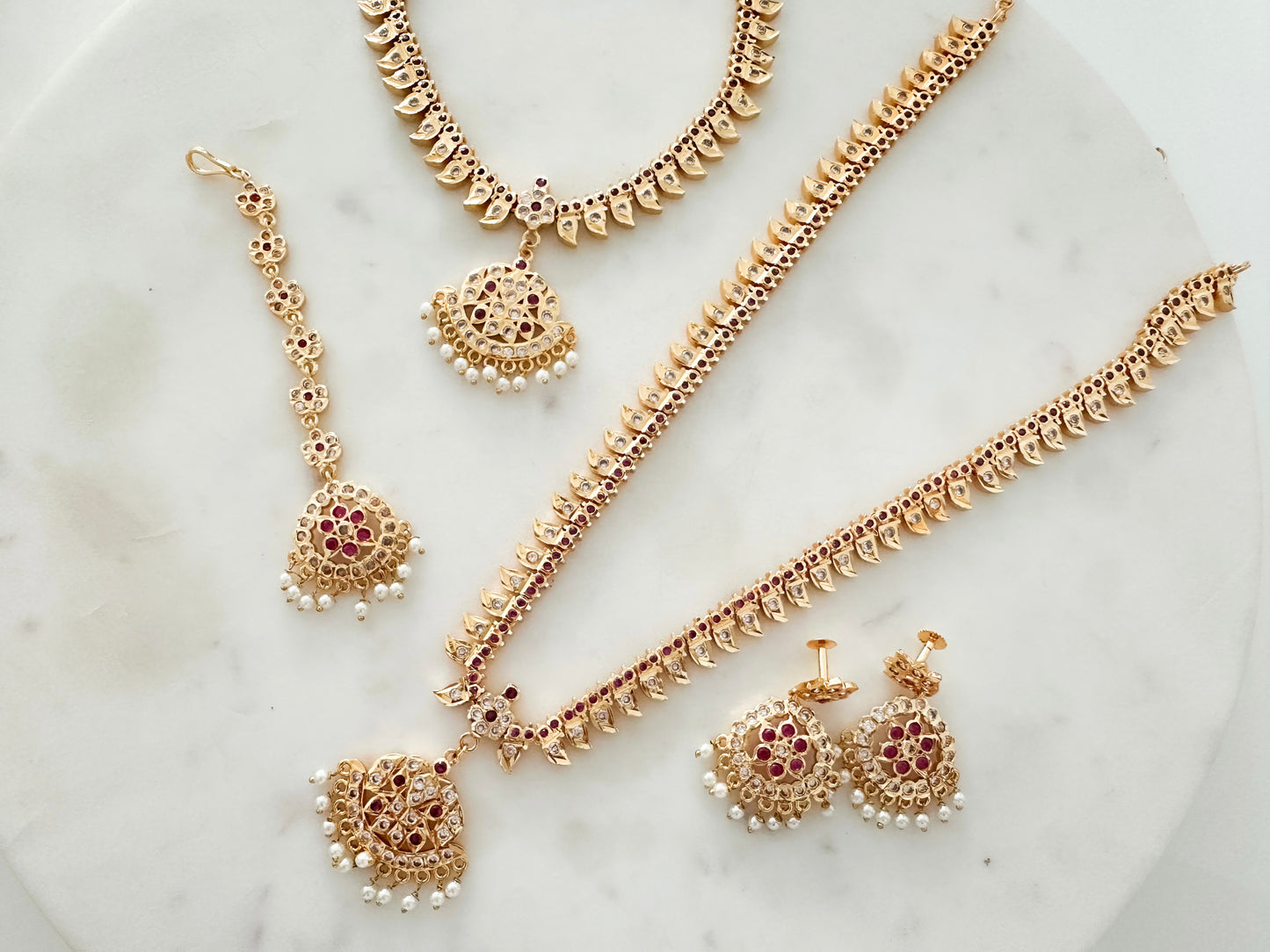 Priyanka- Vintage/ Impon Jewellery Sets (Ruby)