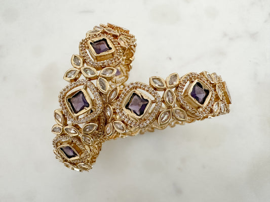Yashna - AD Statement Bangles (Purple)