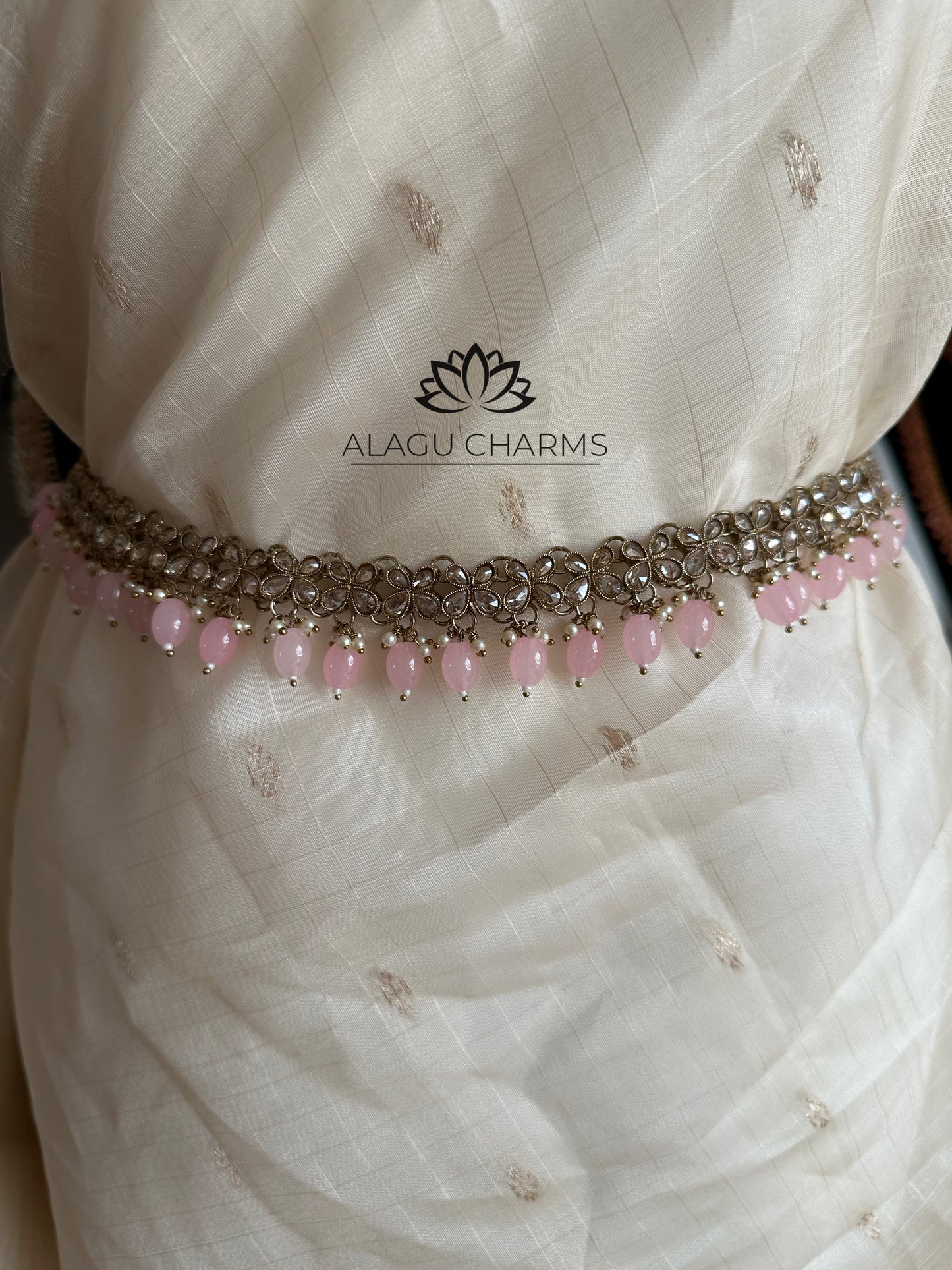 Light Pink Polki Bridal Set