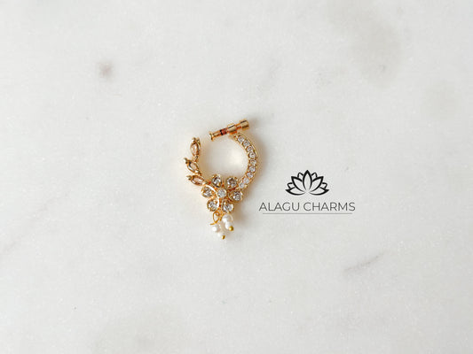 Bridal nose ring with floral motif