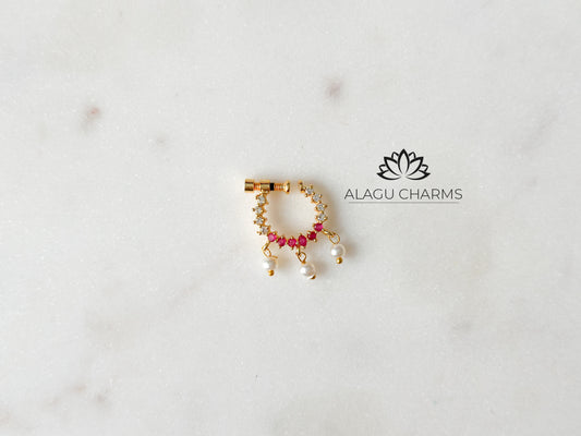 Abiramy - Nose Ring (Ruby stones)