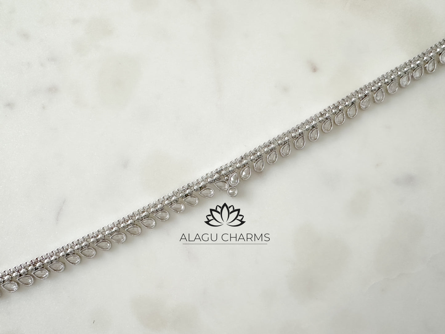 Silver Polki Waist Chain