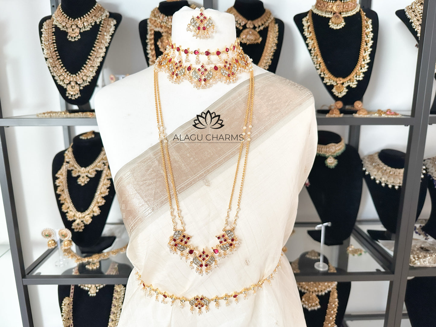 RANI- Vintage Full Bridal Set (Ruby)