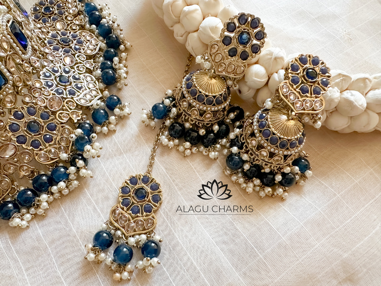 Majestic Navy Blue Bridal Set