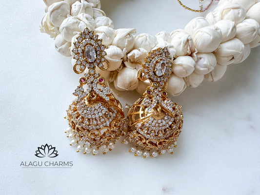 Pavithra- AD Jhumka (clear stone)
