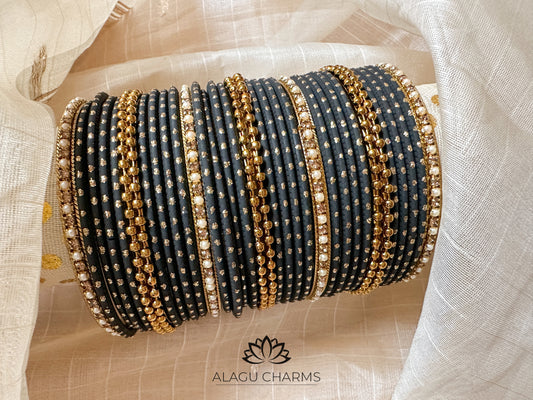 Black Bangles with dots