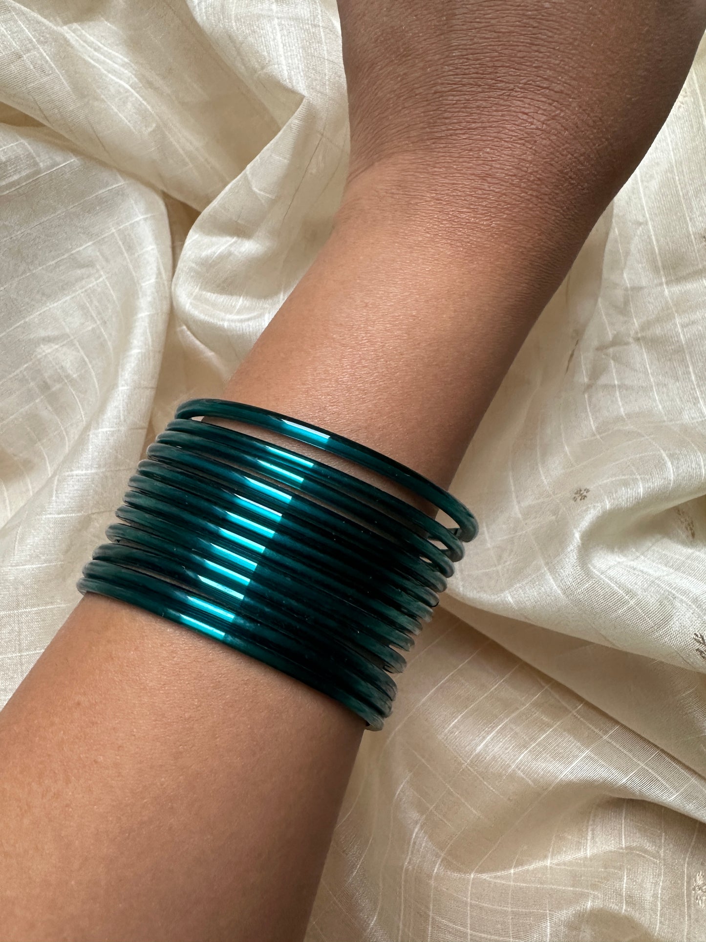 Glass Bangles Teal