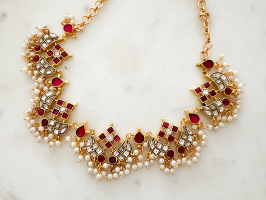 Jadau Kundan Necklace (ruby stone)